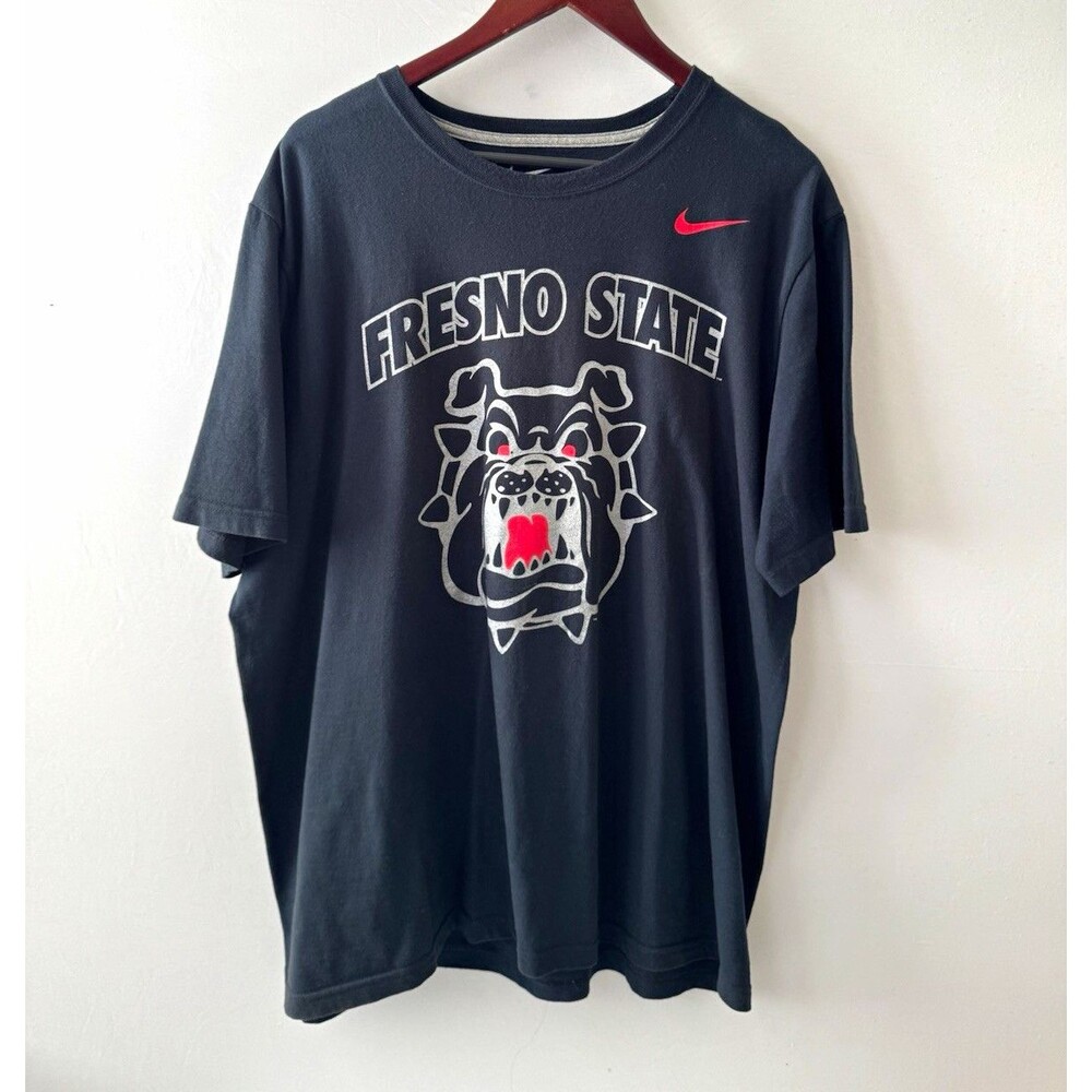 Nike Fresno State Bulldogs T Shirt Mens XL Black Short Sleeve Regular Fit